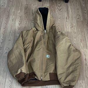 Carhartt Tan Hooded Work Jacket 5XL
